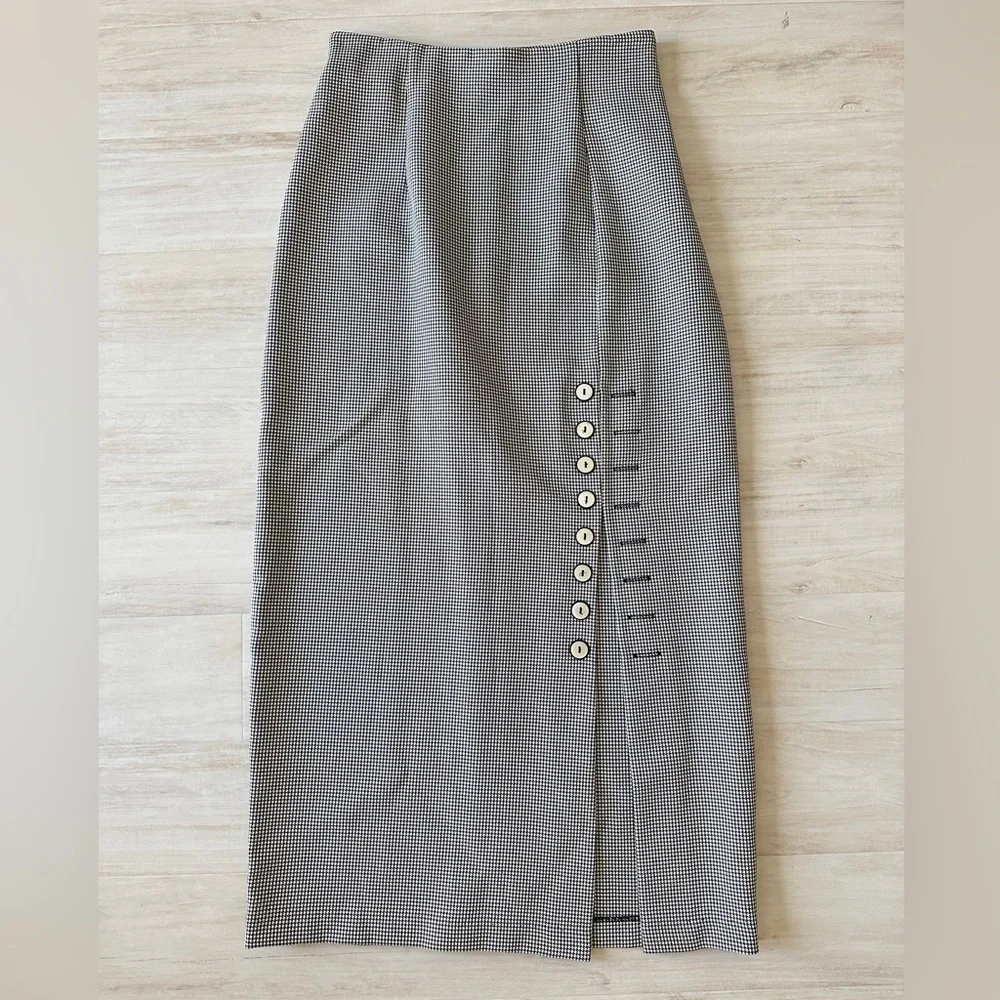 NWOT Vintage All that Jazz Gray Midi Skirt Set - Picture 5 of 7